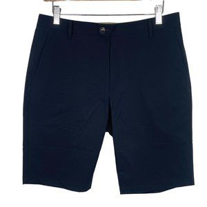 7 For All Mankind Men’s Preppy Flat Front Shorts Lightweight Casual Navy Blue 30